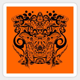 the beast and ancient monsters pattern ecopop Sticker